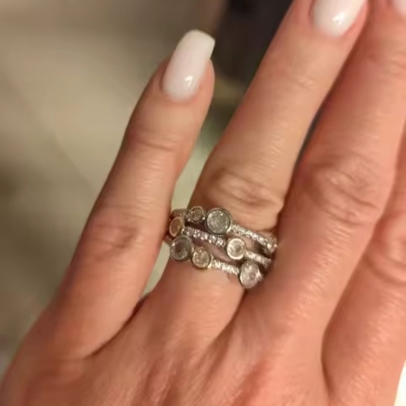 Anthropologie Gold and Silver Color Multi-Stone Ring - Picture 9 of 12